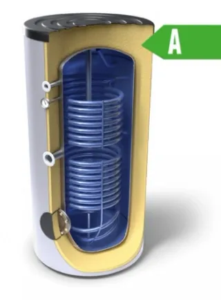 Tesy buffervat 300 liter met 2 warmtewisselaars